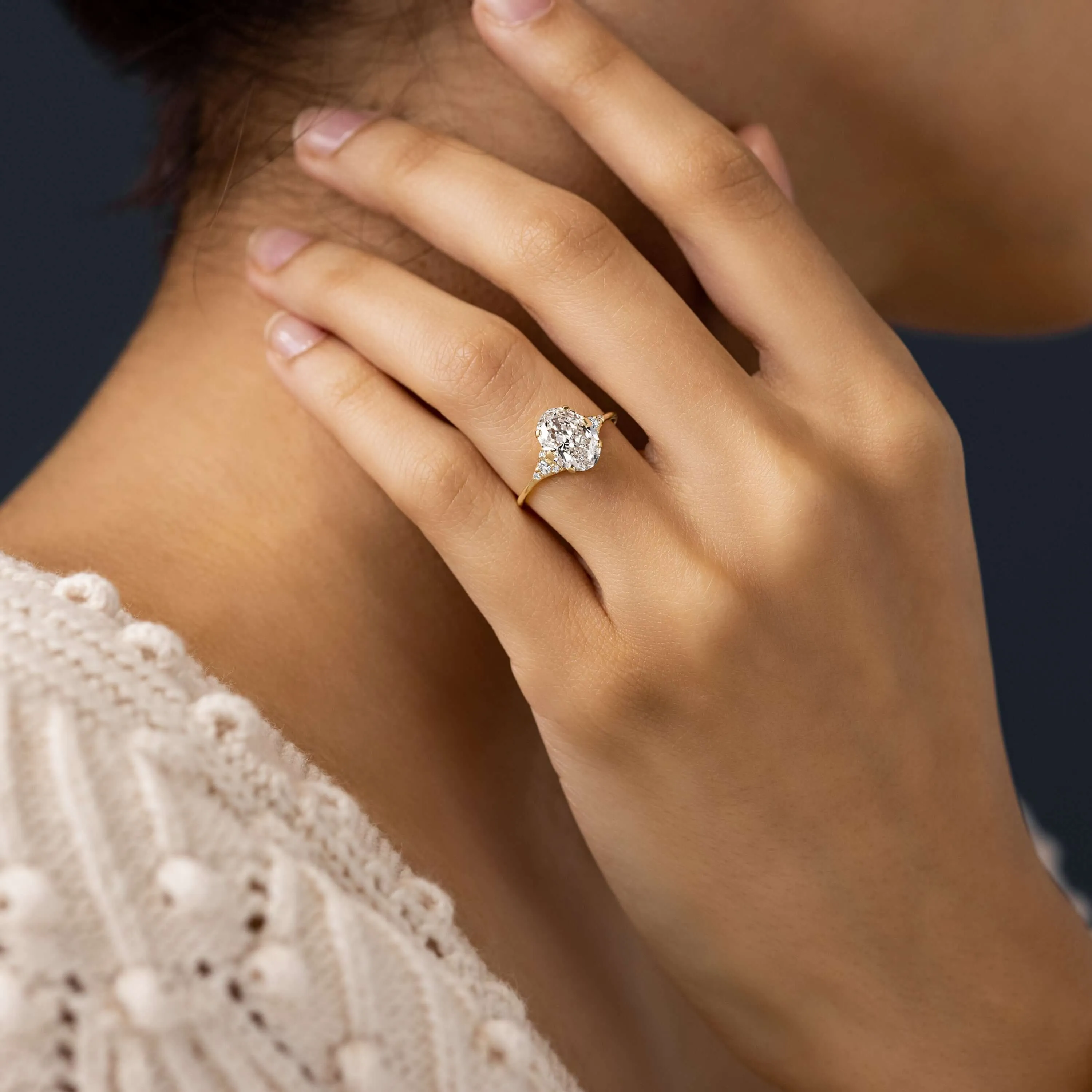 Lady's Slipper Ring, Oval Cut