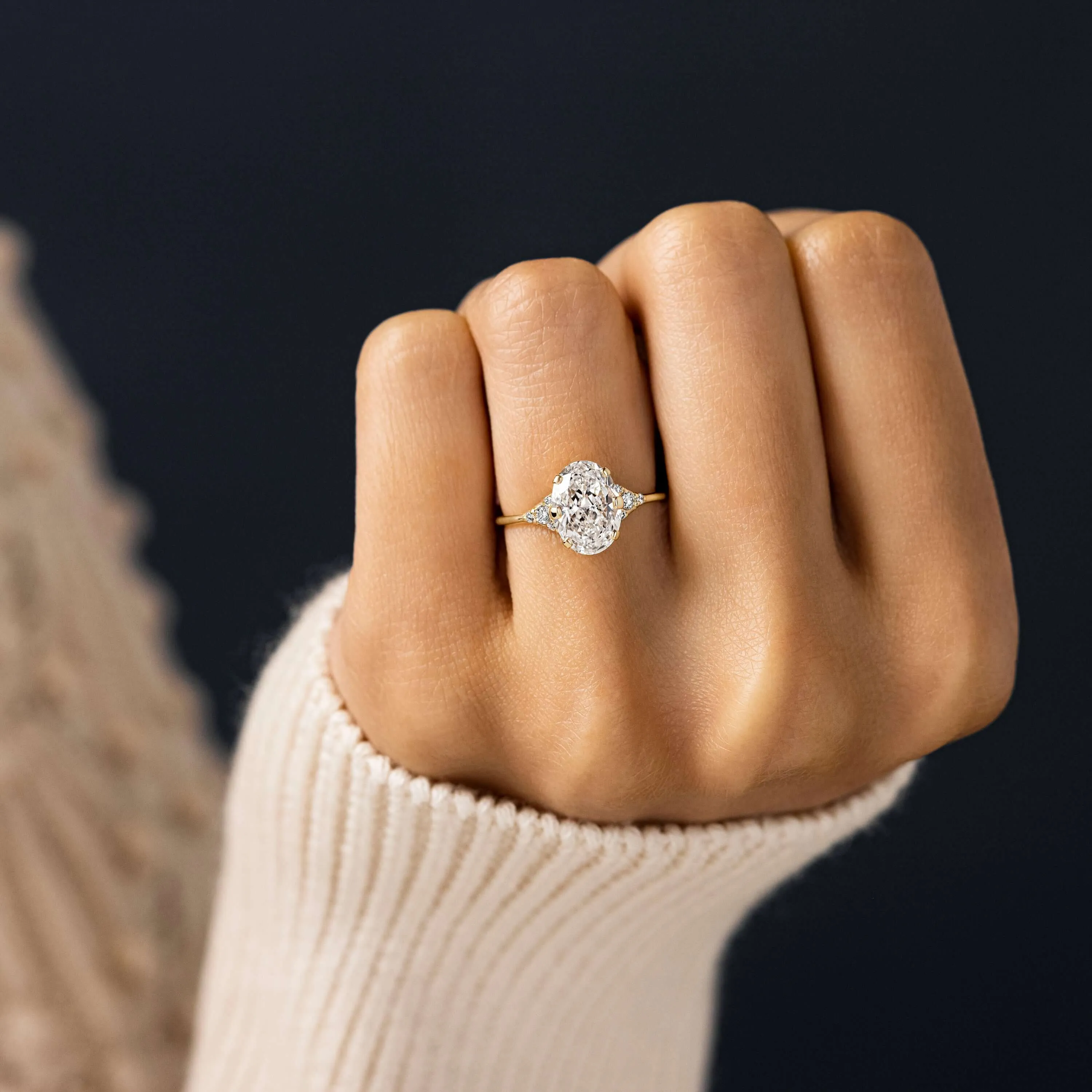 Lady's Slipper Ring, Oval Cut
