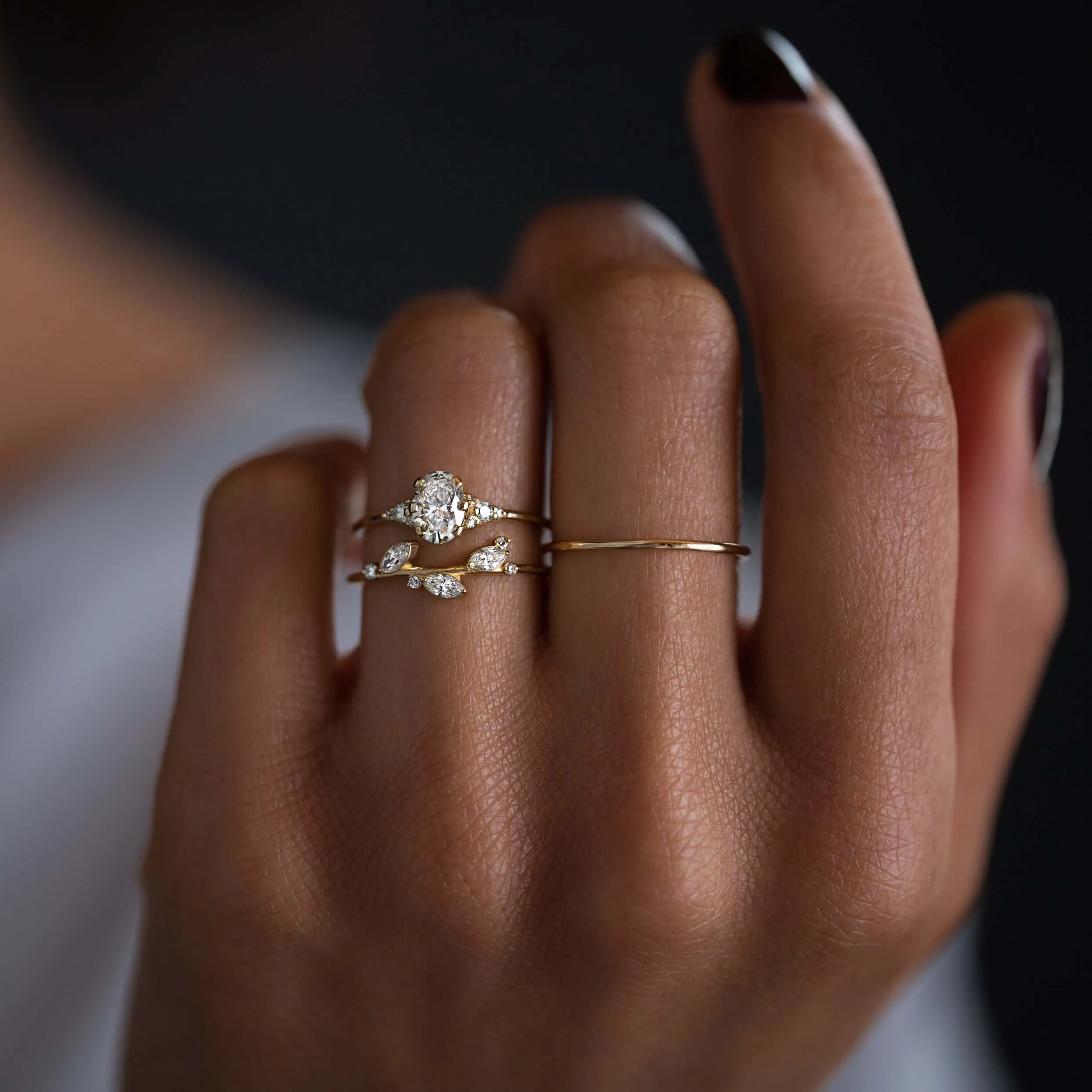 Lady's Slipper Ring, Oval Cut