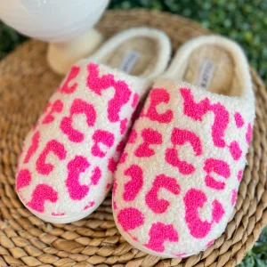 Leopard Lover Hot Pink Slippers