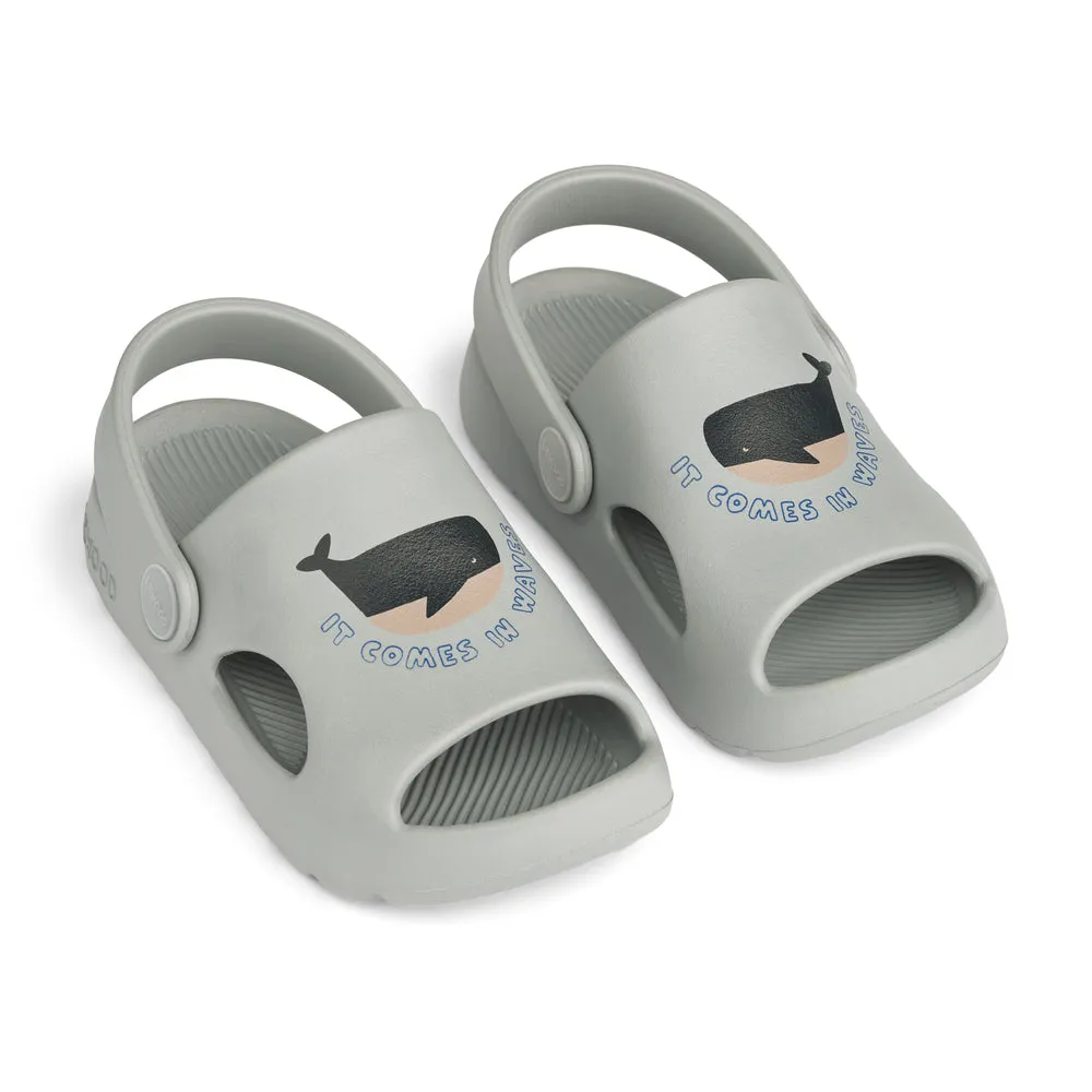 [Liewood] Morris Sandals - Whales / Cloud Blue