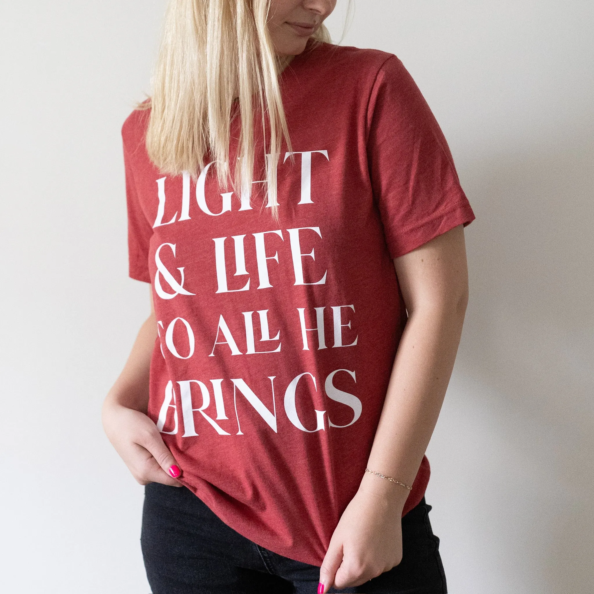 Light & Life Tee in Canvas Red