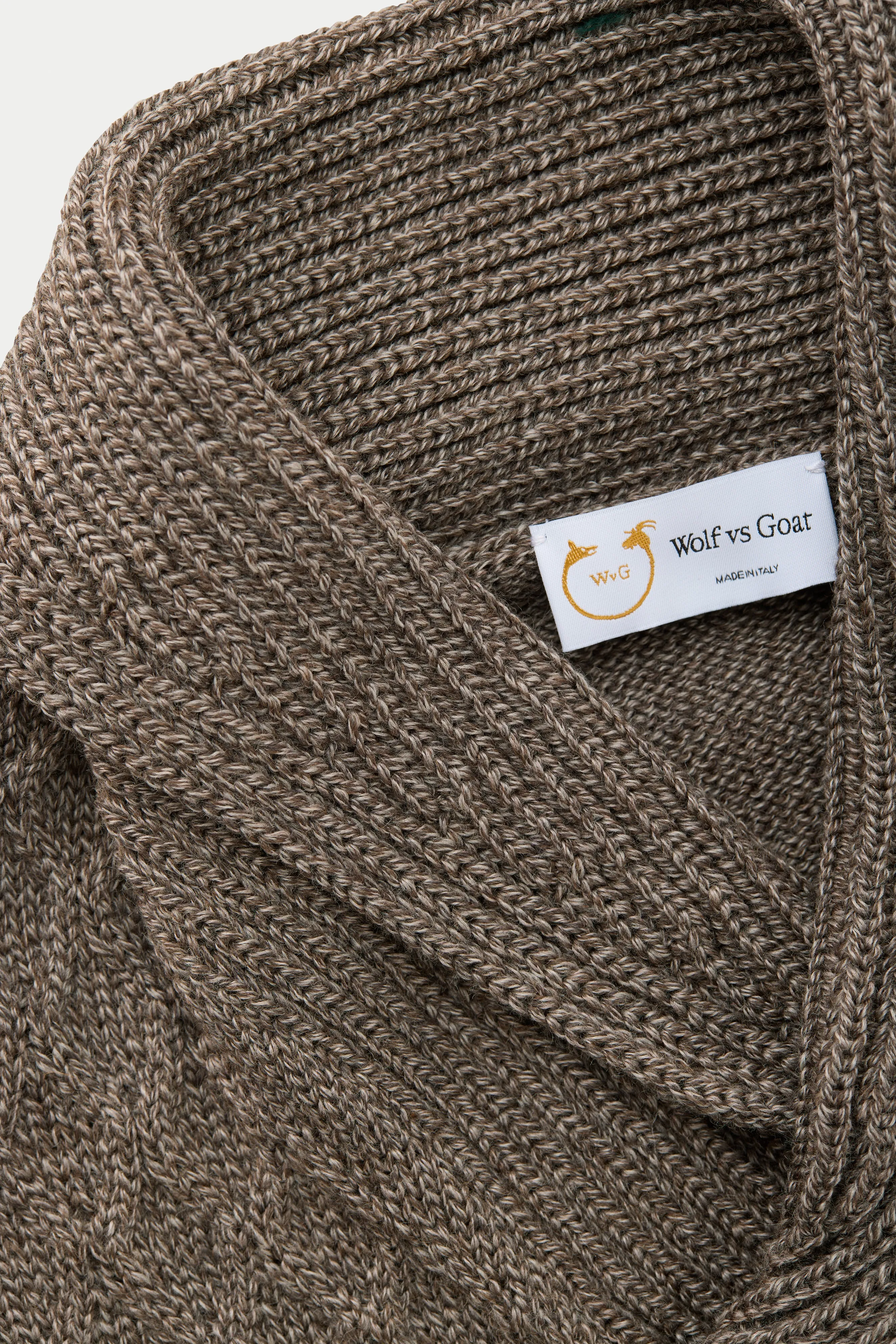 Long Sleeve Wool Knitted Shawl Collar Sweater 3 Color Options