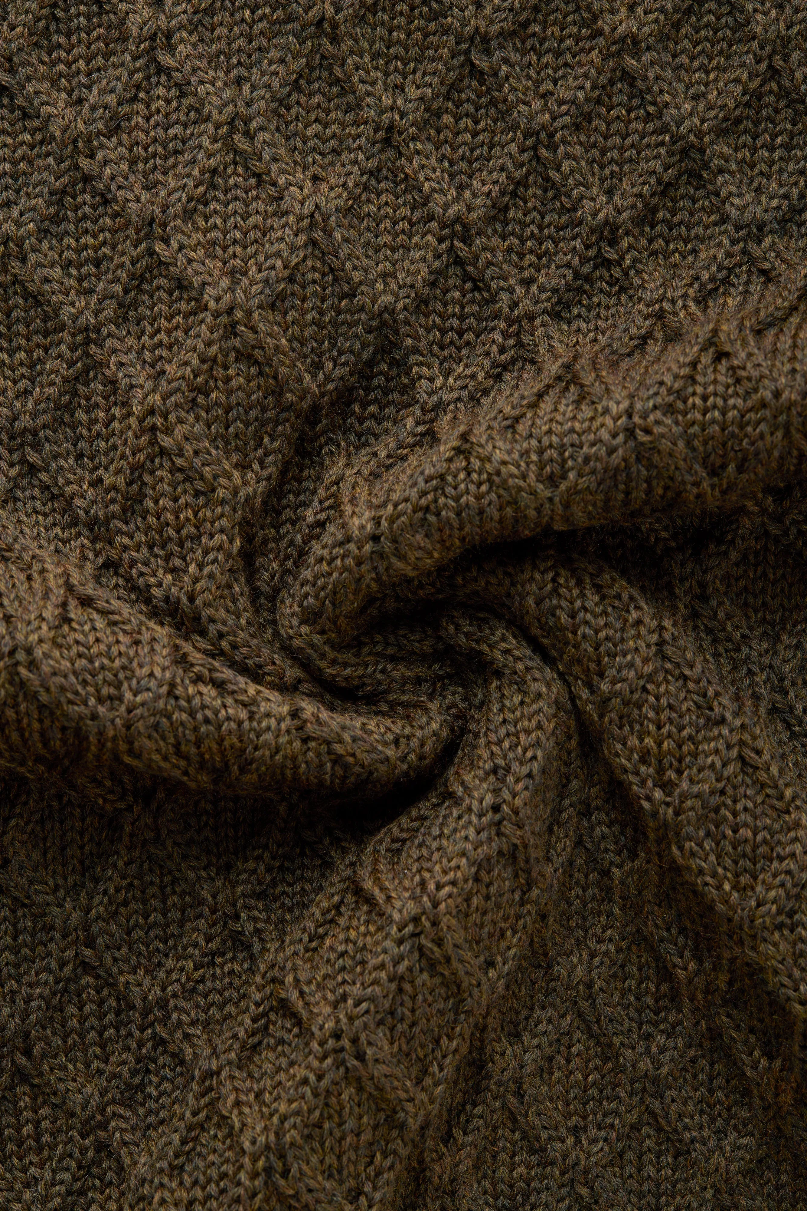 Long Sleeve Wool Knitted Shawl Collar Sweater 3 Color Options