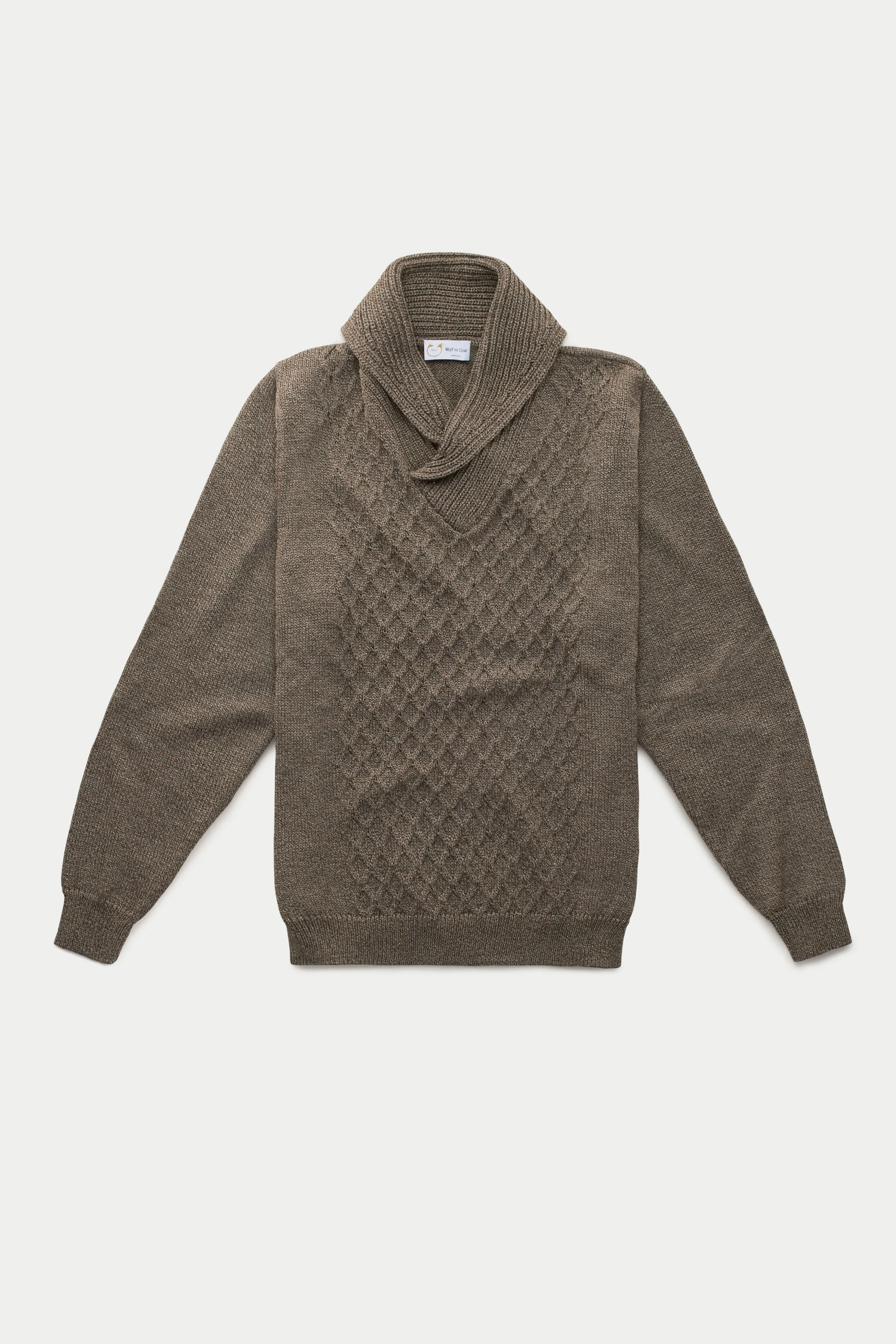 Long Sleeve Wool Knitted Shawl Collar Sweater 3 Color Options
