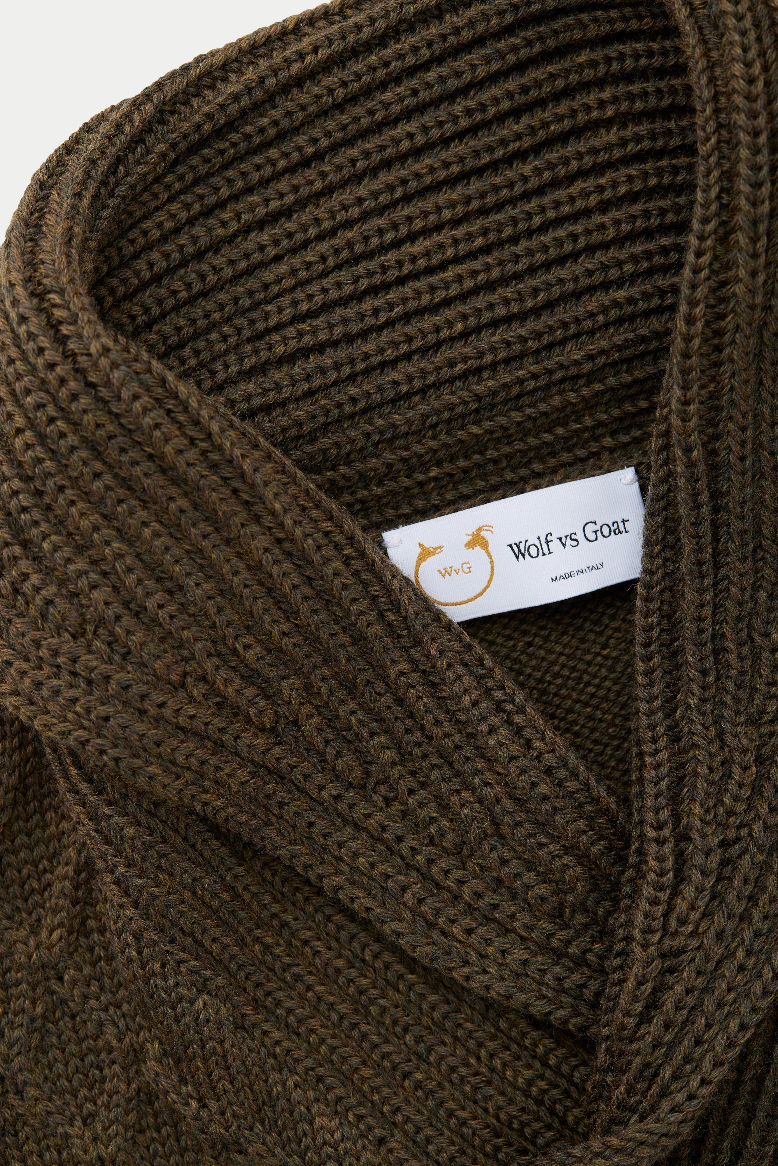 Long Sleeve Wool Knitted Shawl Collar Sweater 3 Color Options