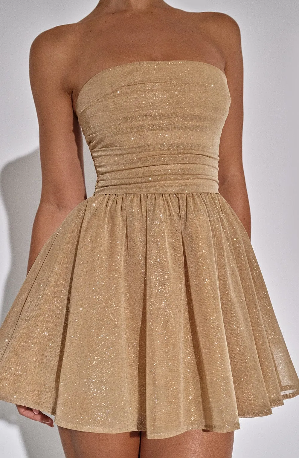 Luciana mini dress – gold glitter