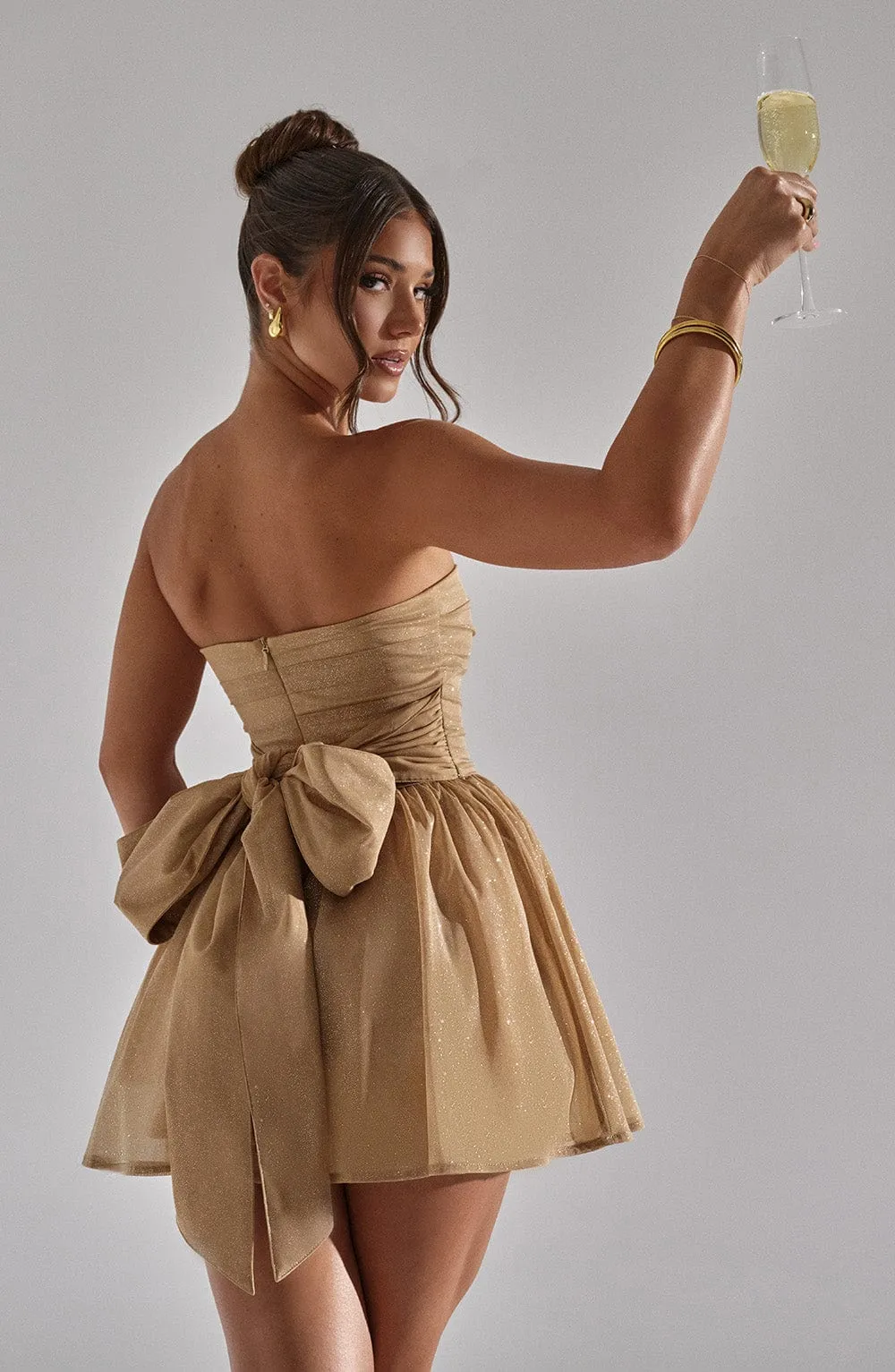 Luciana mini dress – gold glitter