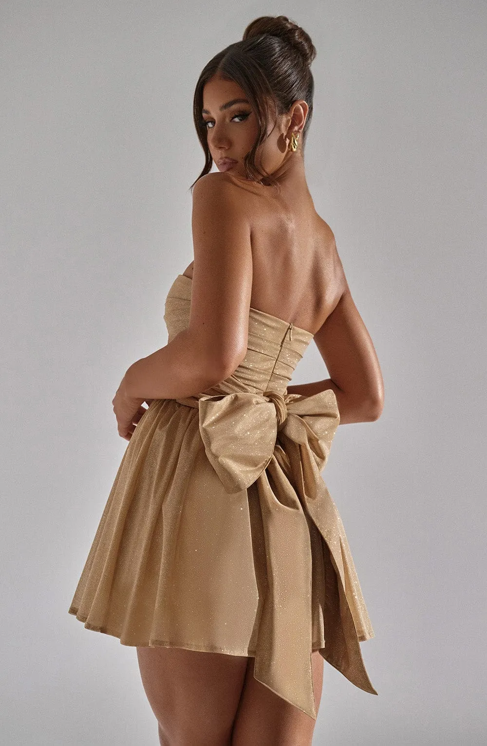 Luciana mini dress – gold glitter