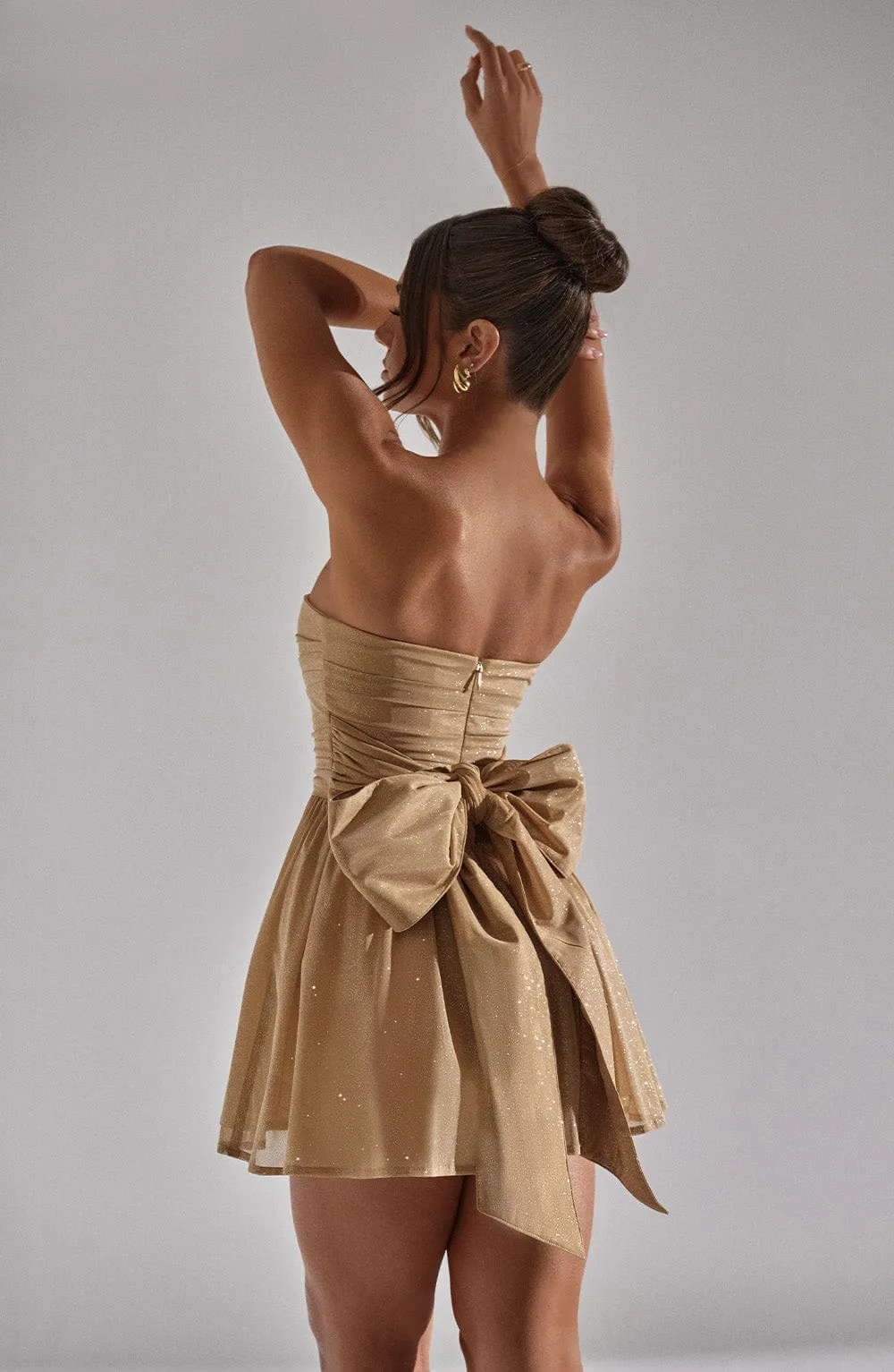 Luciana mini dress – gold glitter