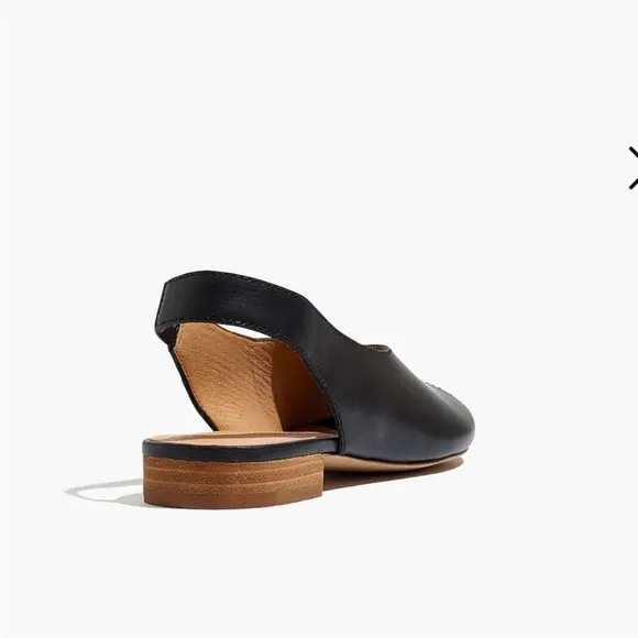 Madewell TAVI peep-toe slingback leather sandals true black 8 L6071