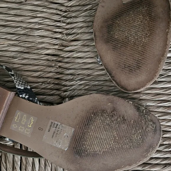 Madewell The Heidi Slingback Sandal inSnake Embossed leather size 8