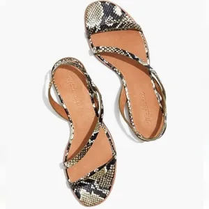 Madewell The Heidi Slingback Sandal inSnake Embossed leather size 8