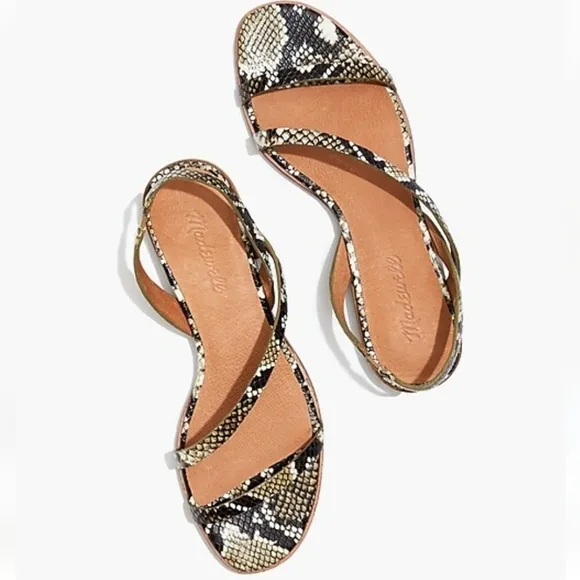 Madewell The Heidi Slingback Sandal inSnake Embossed leather size 8