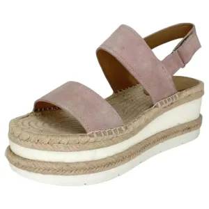 Marc Fisher LTD Platform Sandals 9M Gallia Pink Suede Jute Wrapped Slingback