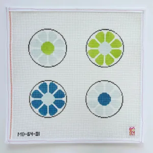 MD-64.01 - Mod Floral Coasters - Blue & Green