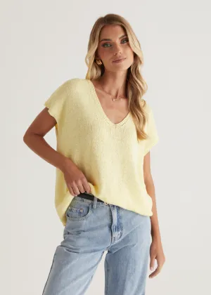 Melrose Knit Top - Lemon