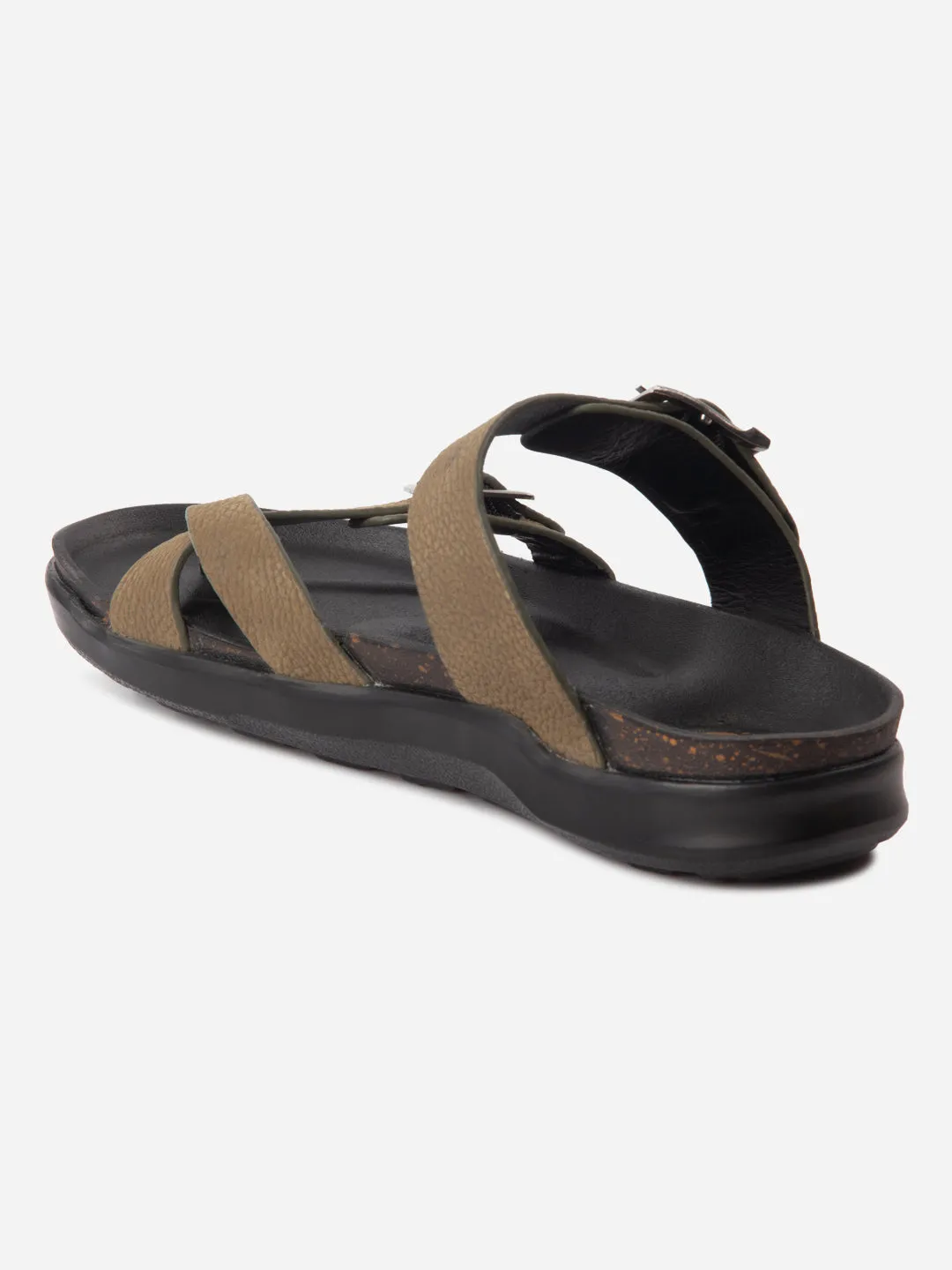 Men's Olive Strap Sandals (ID4270)