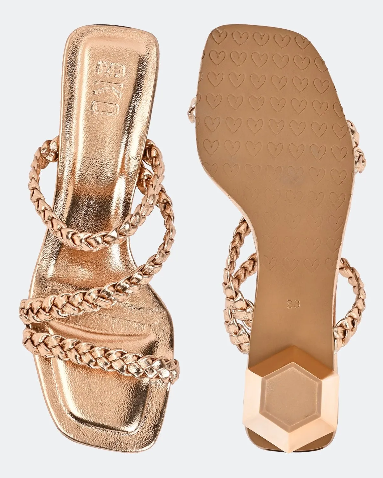 Mia Rose Gold Heels For Women