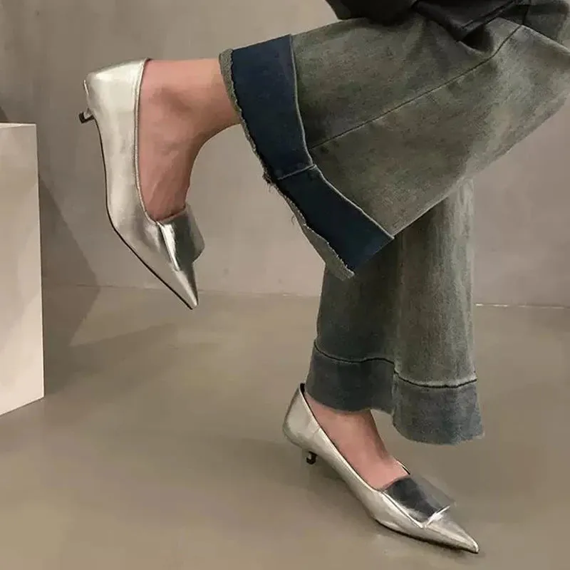 Mid Heels Women Shoes Elegant Pointed Toe Sandals 2025 Fashion New Pumps Loafers Shoes Designer Summer Trend Zapatillas De Mujer