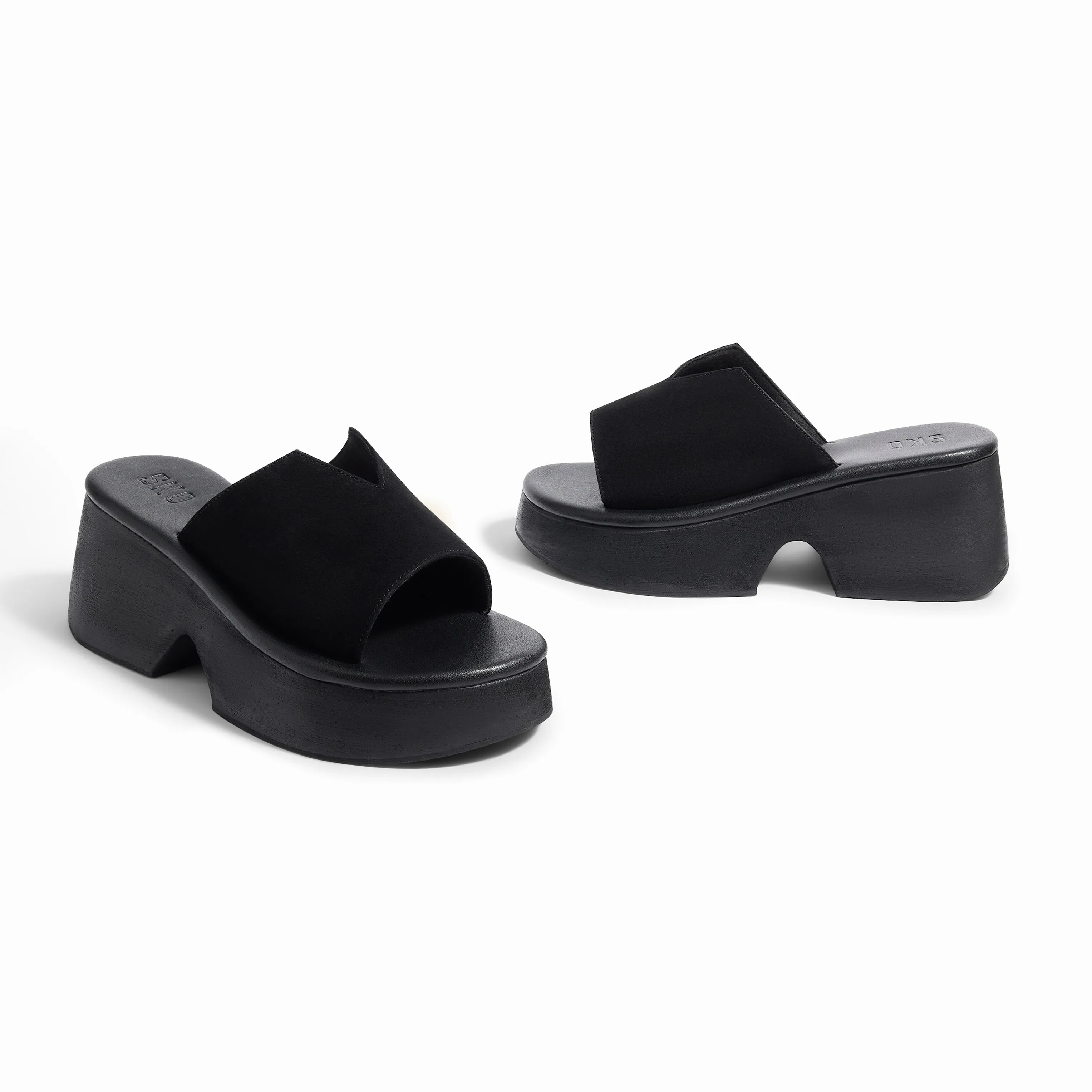 Modena Black Platform Sandals For Women