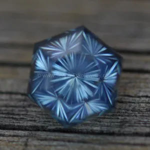 Montana Sapphire Hexagon - 1.8 Carats - 6.4x5.5mm - Fantasy Cut Montana Sapphire