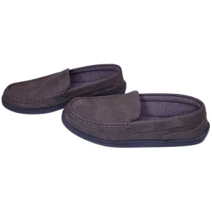 MY SLIPPERS (My Pillow) Brown Leather Slip On Moccasin Loafer Men's Size 12 EUC