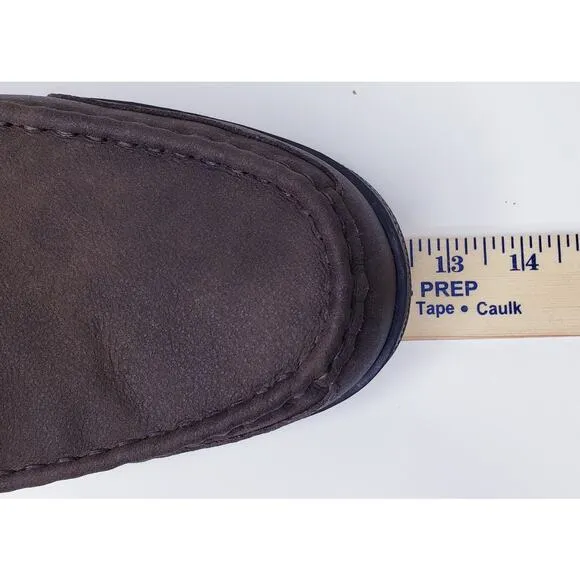 MY SLIPPERS (My Pillow) Brown Leather Slip On Moccasin Loafer Men's Size 12 EUC