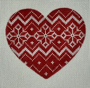 NOR19 Nordic Snowflake Zigzag Band Heart