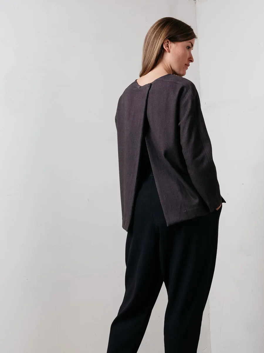 open back top - plum
