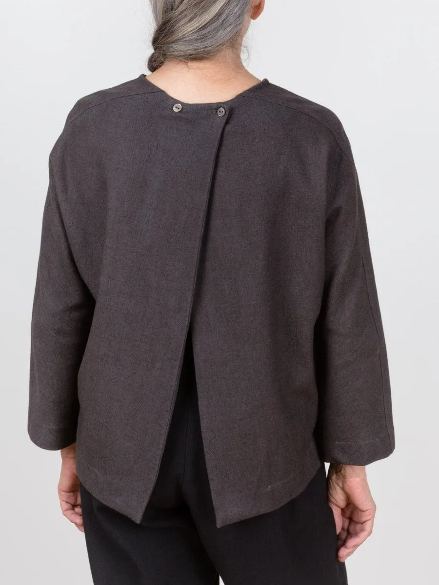 open back top - plum