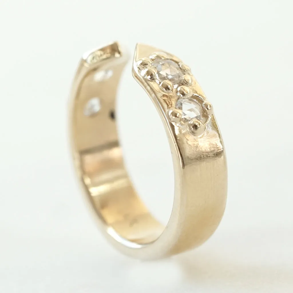 Open Band with Rose Cut white diamonds