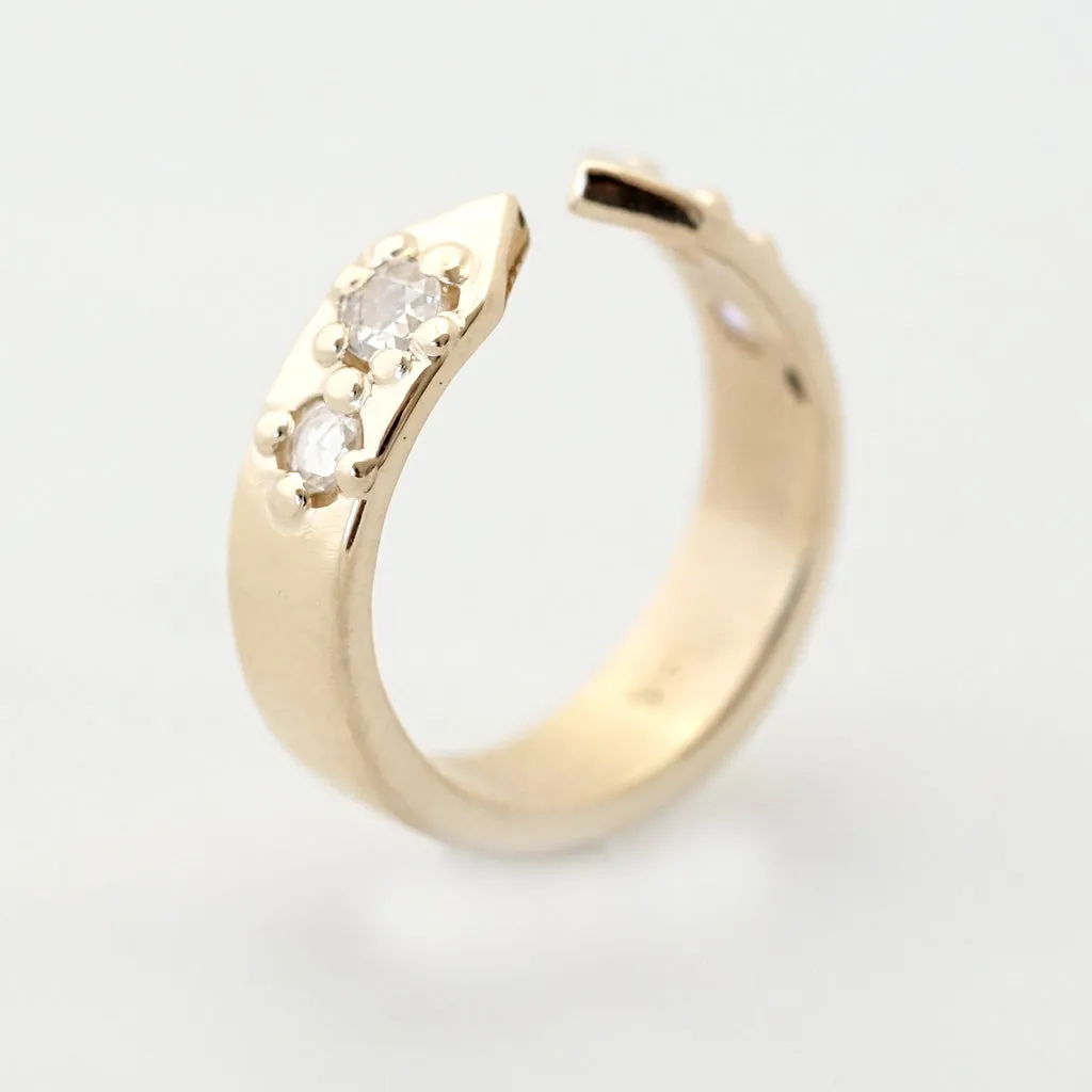 Open Band with Rose Cut white diamonds