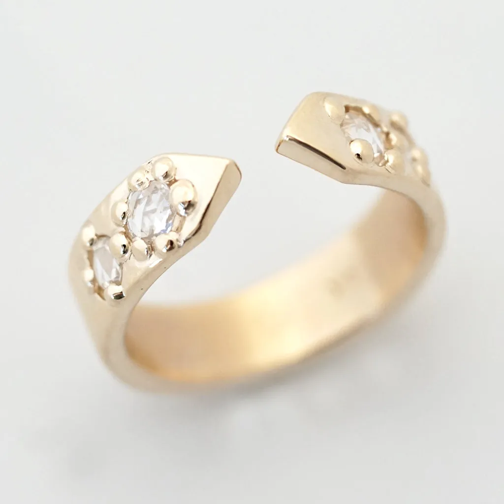 Open Band with Rose Cut white diamonds