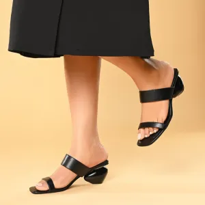 Pebble Black Heels For Women