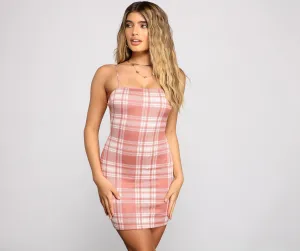 Pep It Up Charming Plaid Mini Dress