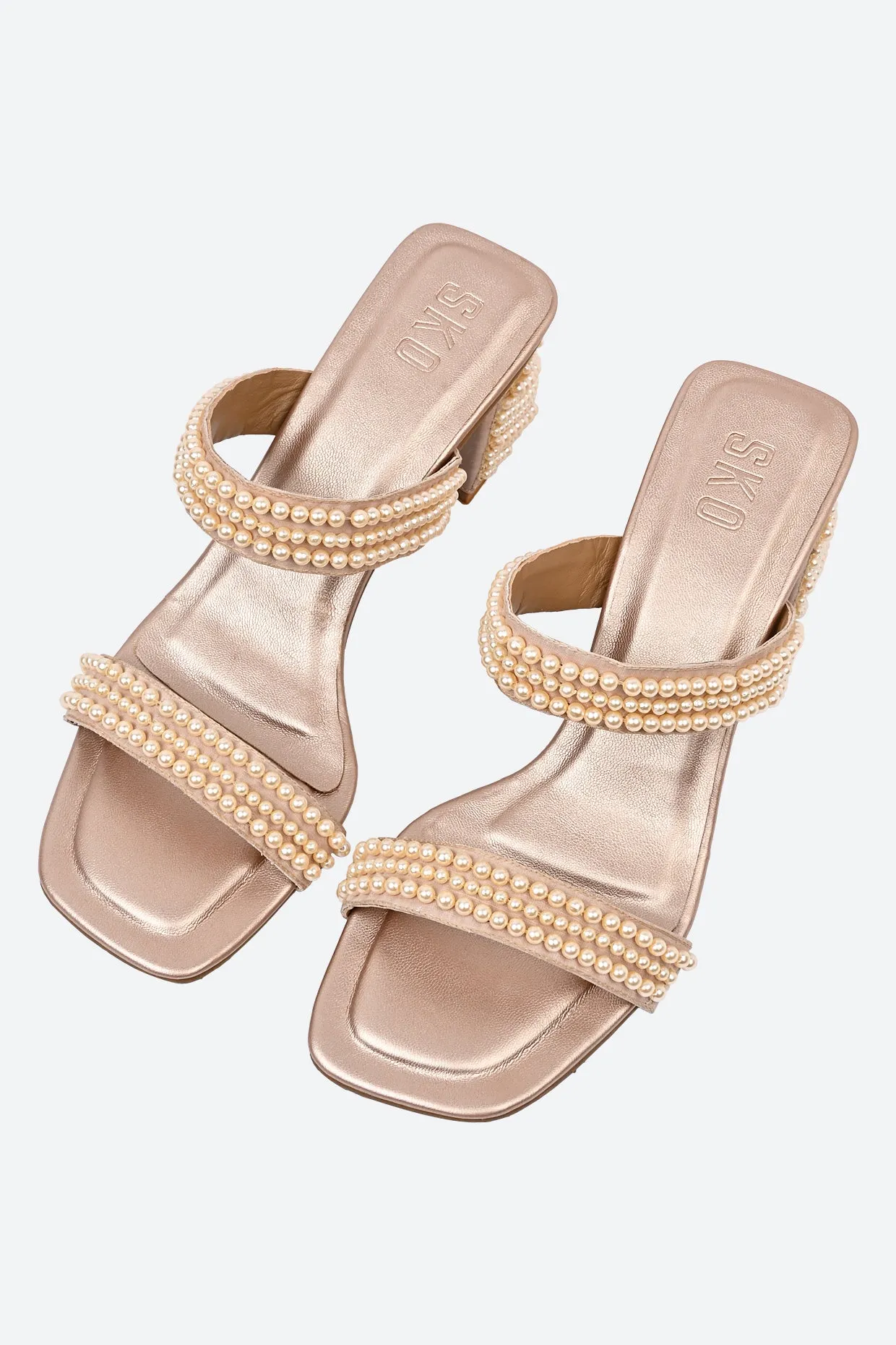 Perla Rose Gold Heels For Women