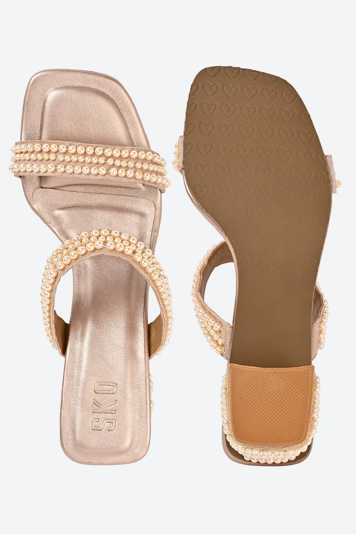 Perla Rose Gold Heels For Women