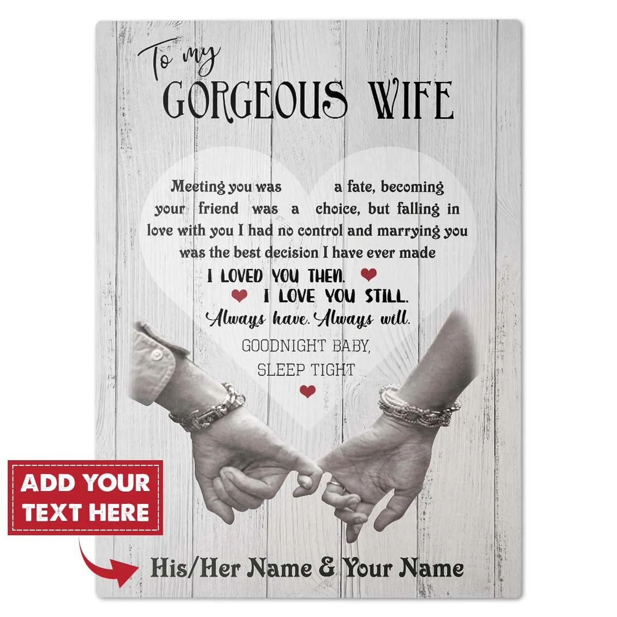 Personalized Custom Name To My Gorgeous Wife Canvas Wall Art Canvas Print Couple Hanging Poster Home Decor