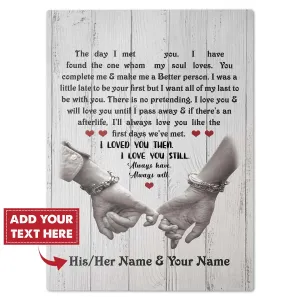 Personalized Custom The Day I Met You Name Date Canvas Wall Art Canvas Print Couple Hanging Poster Home Decor