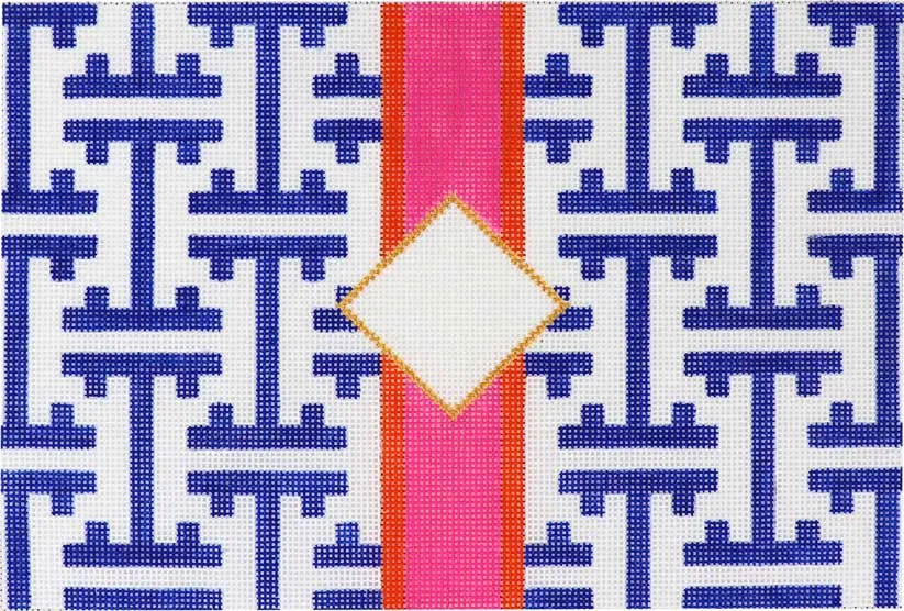 PG-489 Blue Lattice with Stripe