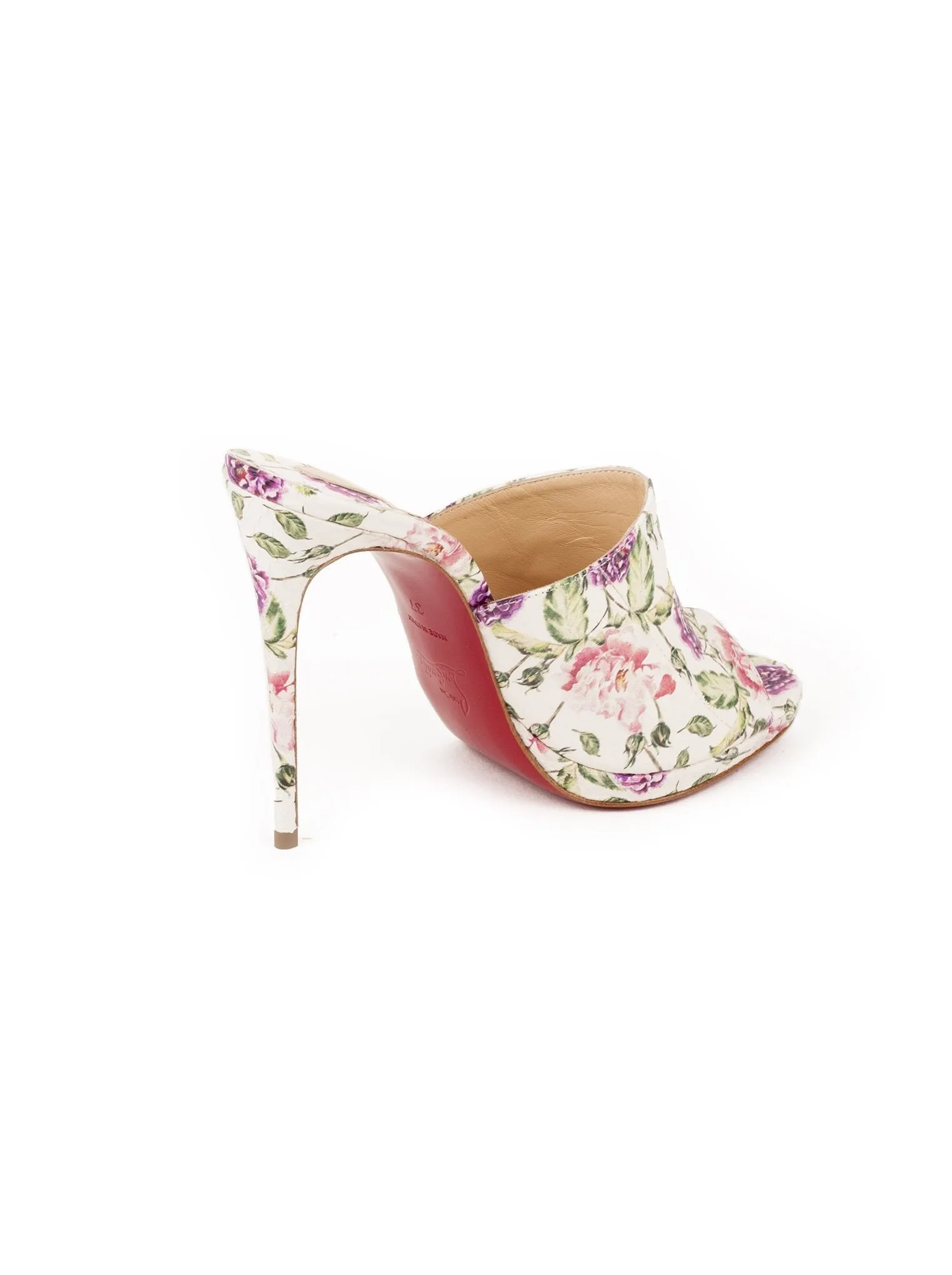 Pigamule 120 Floral Snakeskin Mules - White / Multi