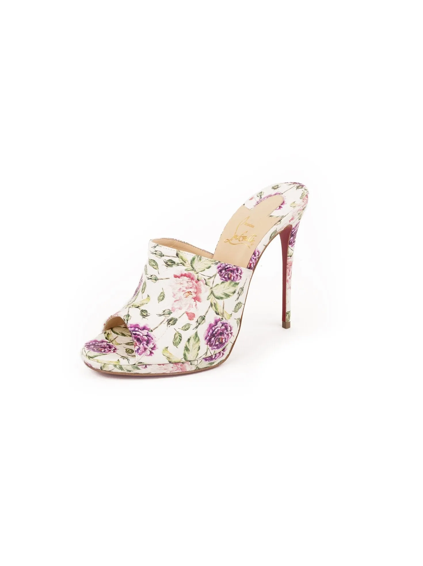 Pigamule 120 Floral Snakeskin Mules - White / Multi