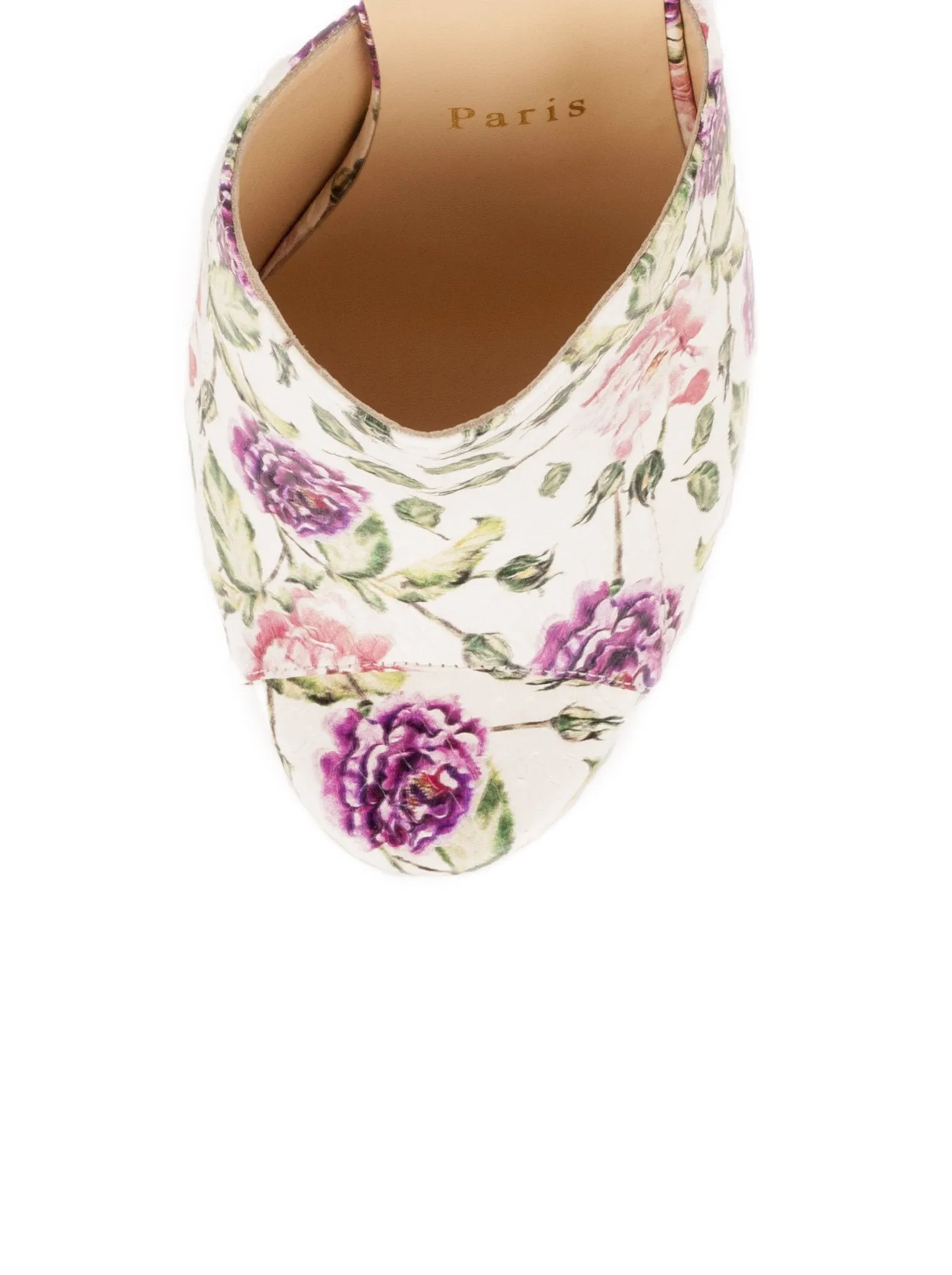 Pigamule 120 Floral Snakeskin Mules - White / Multi