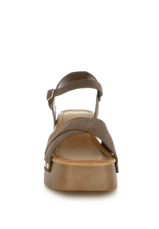 Pikansa Studded Real Suede Clog Sandals