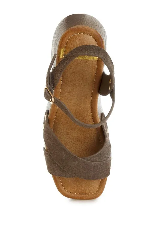 Pikansa Studded Real Suede Clog Sandals