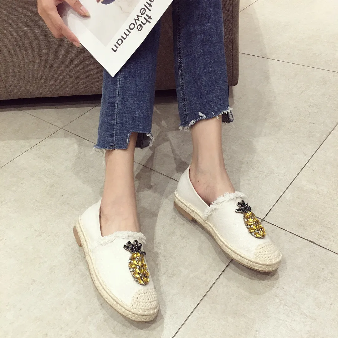 Pineapple Rhinestone Flats