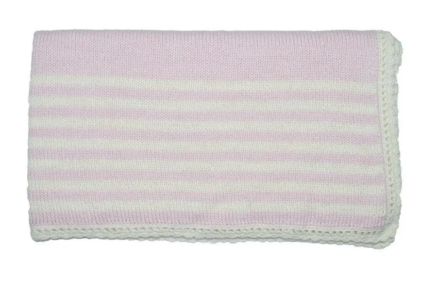 Pink & Cream Baby Alpaca Blanket
