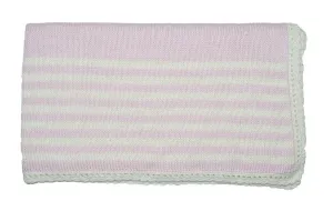 Pink & Cream Baby Alpaca Blanket