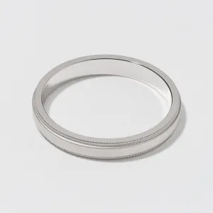 Platinum Flat Milgrain Wedding Band - Matte 3mm